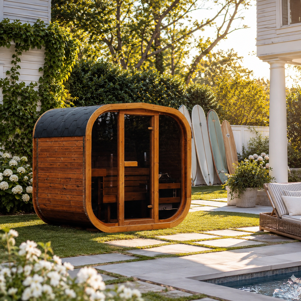 Mande MW12 ThermoWood® Outdoor Sauna: Up to 3 people | ThermoWood