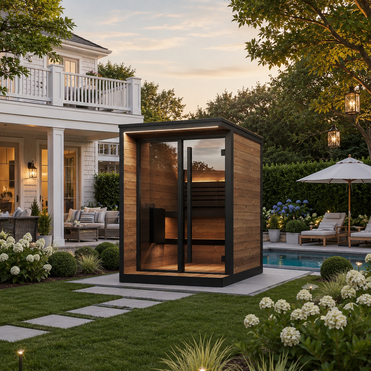 SaunaLife Model GL4; Luxury Series Outdoor Home Traditional Sauna, Up to 4 Persons