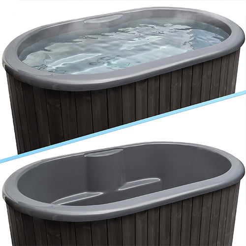 SaunaLife Cold Plunge Immersion Tub Model S2BC with Water Chiller; Black Color