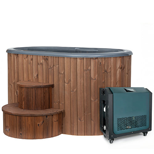 SaunaLife Cold Plunge Immersion Tub Model S2NC with Water Chiller; Natural Color