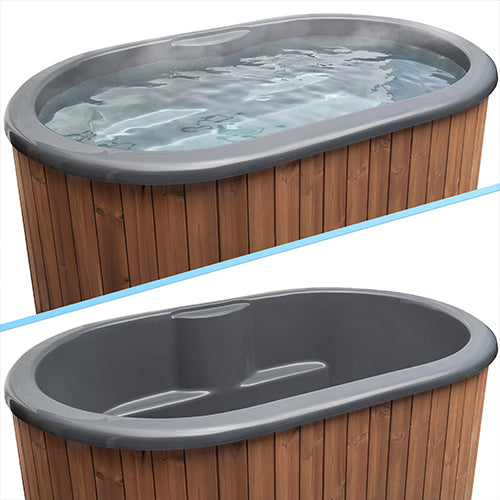 SaunaLife Cold Plunge Immersion Tub Model S2NC with Water Chiller; Natural Color