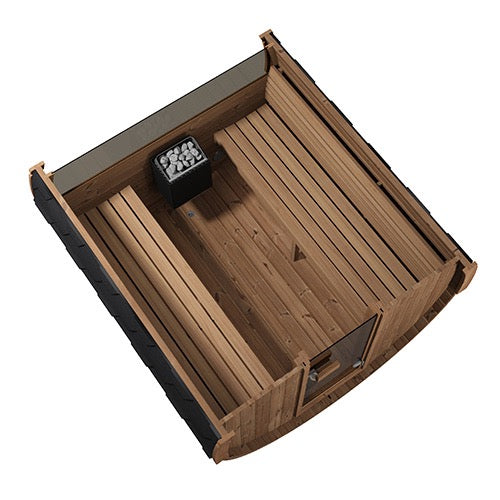 SaunaLife Model E8W: Ergo Series Outdoor Sauna Barrel Kit, Rear Window, Up to 6 Persons