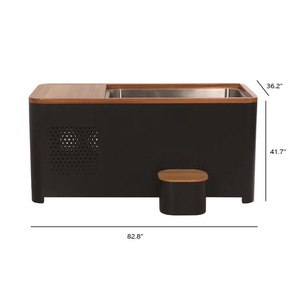 Black Modern Rectangular Cold Plunge