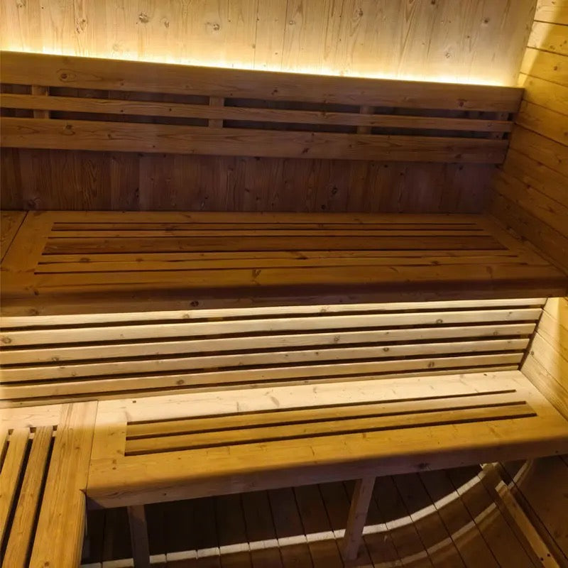 New 4-6 Person Black Square Premium Thermo Spruce Wood Outdoor Sauna
