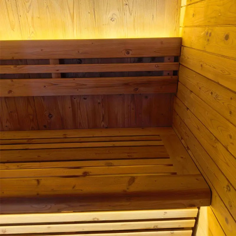 New 4-6 Person Black Square Premium Thermo Spruce Wood Outdoor Sauna