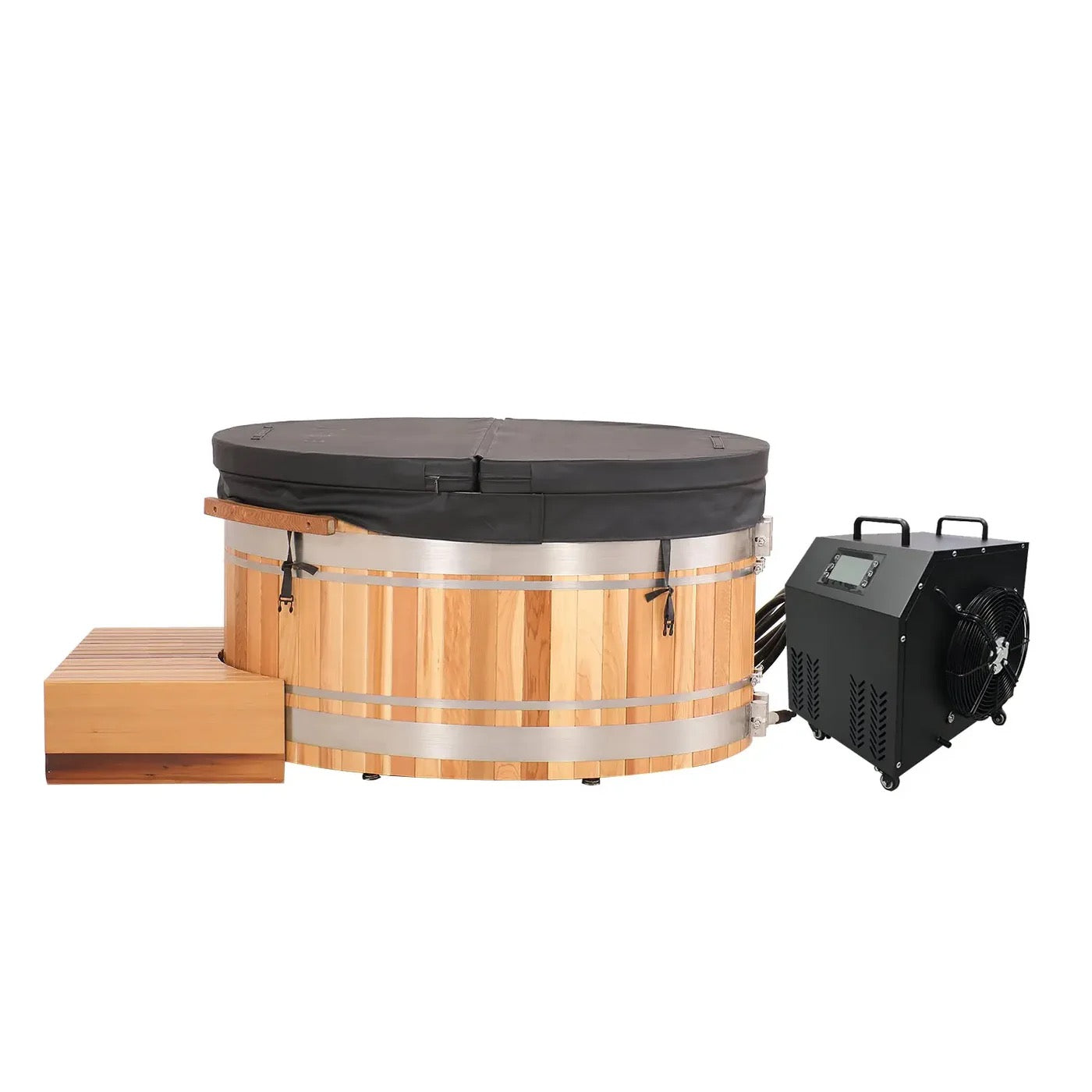 Premium Helius Red Cedar Oval Ice Bath Tub – Cold Plunge Spa Barrel