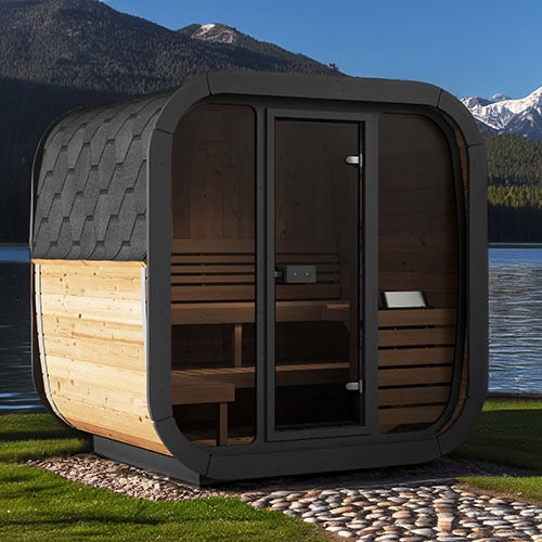 SaunaLife Model CL5G: Cube Luxury Series Outdoor Home Sauna Kit, Up to 4 Persons
