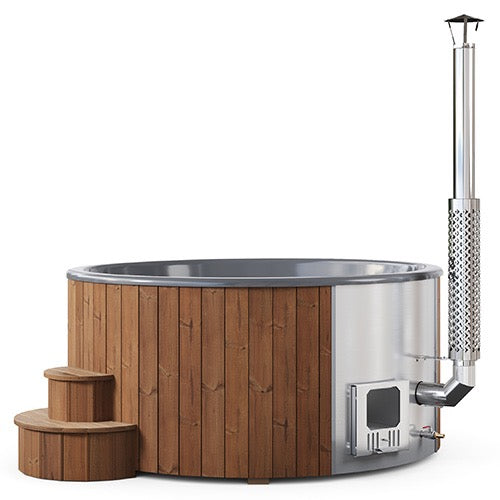 SaunaLife Model S6N Soak Series Home Wood-Burning Hot Tub, Natural, Up to 7 Persons