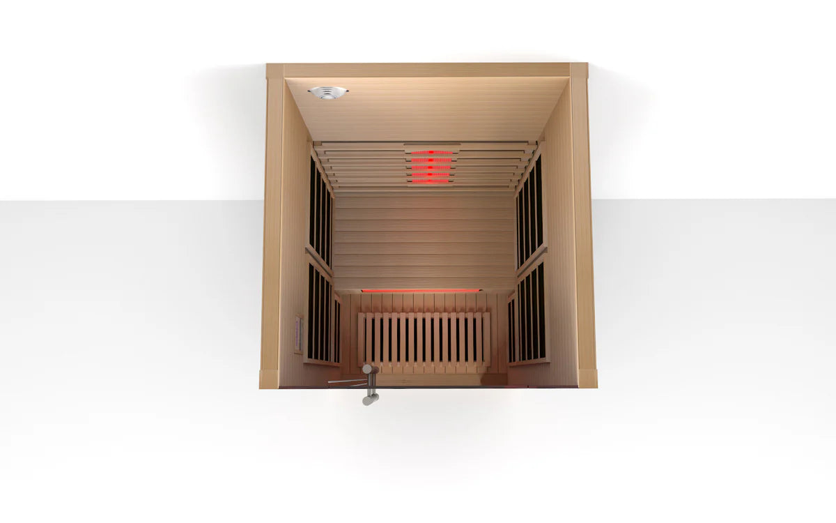 Orivon Lumin Indoor Infrared Sauna One; Canadian Hemlock with Computer Control Panel