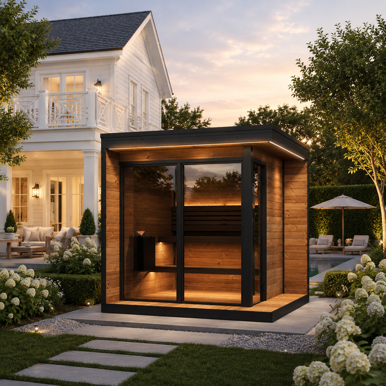 SaunaLife Model GL6; Luxury Series Outdoor Home Traditional Sauna, Up to 6 Persons