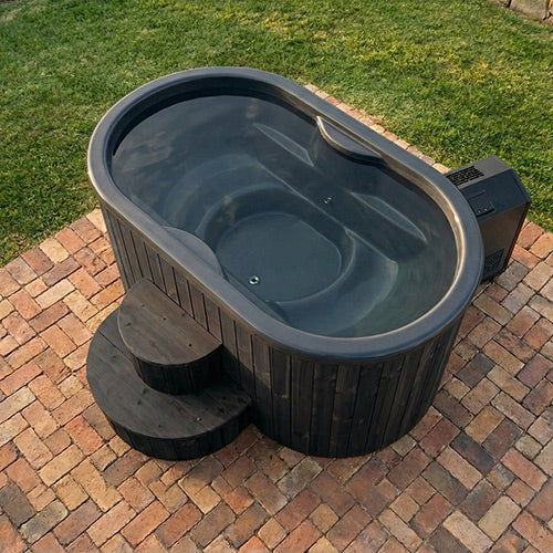 SaunaLife Cold Plunge Immersion Tub Model S2BC with Water Chiller; Black Color