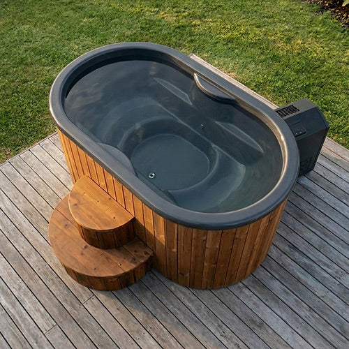 SaunaLife Cold Plunge Immersion Tub Model S2NC with Water Chiller; Natural Color