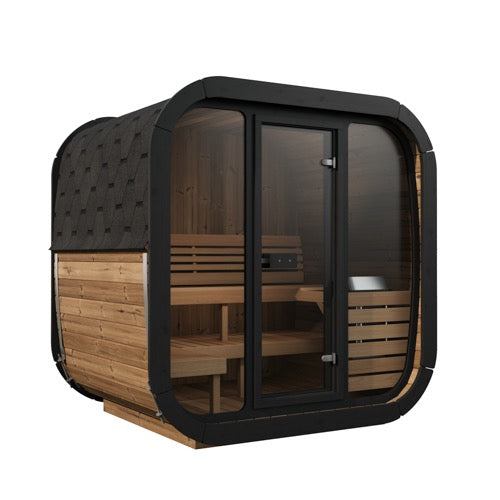 SaunaLife Model CL5G: Cube Luxury Series Outdoor Home Sauna Kit, Up to 4 Persons