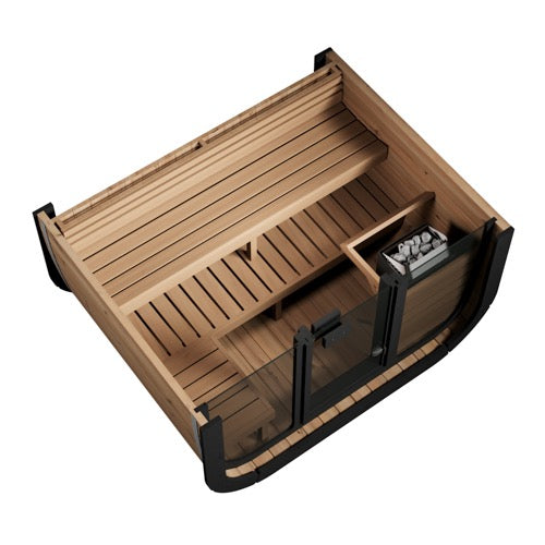 SaunaLife Model CL5G: Cube Luxury Series Outdoor Home Sauna Kit, Up to 4 Persons