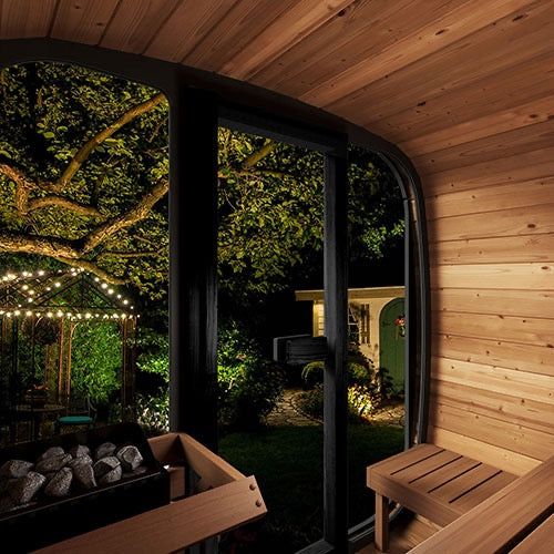 SaunaLife Model CL5G: Cube Luxury Series Outdoor Home Sauna Kit, Up to 4 Persons