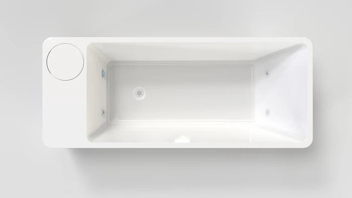 Acrylic Ice Bath Tub with Built-In Ice Machine – All-in-One Cold Plunge Spa System for Athlete Recovery, Hydrotherapy, Home Gym, Modern Sleek, Cooling Design