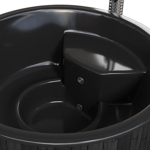 SaunaLife Model S4B Soak Series Home Wood-Burning Hot Tub, Black, Up to 6 Persons