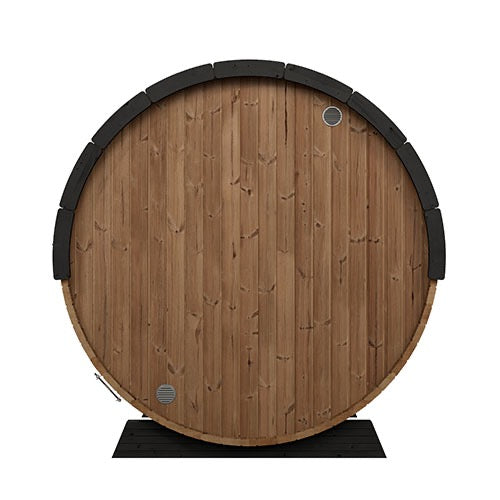 SaunaLife Model EE8G; Ergo Elegance Series Outdoor Sauna Barrel Kit, Glass Front, Up to 6 Persons
