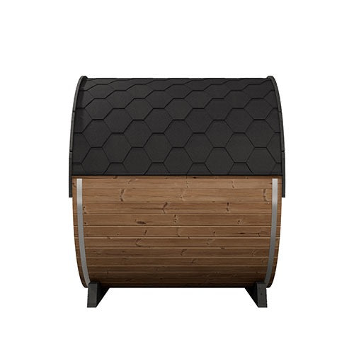 SaunaLife Model EE8G; Ergo Elegance Series Outdoor Sauna Barrel Kit, Glass Front, Up to 6 Persons