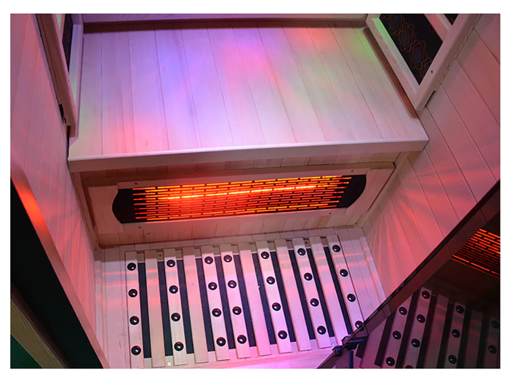 Orivon Lumin Indoor Infrared Sauna One; Canadian Hemlock with Computer Control Panel