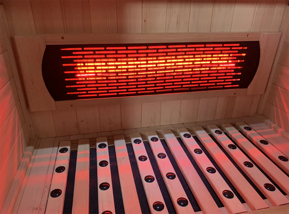 Orivon Lumin Indoor Infrared Sauna Three; Canadian Hemlock with Computer Control Panel